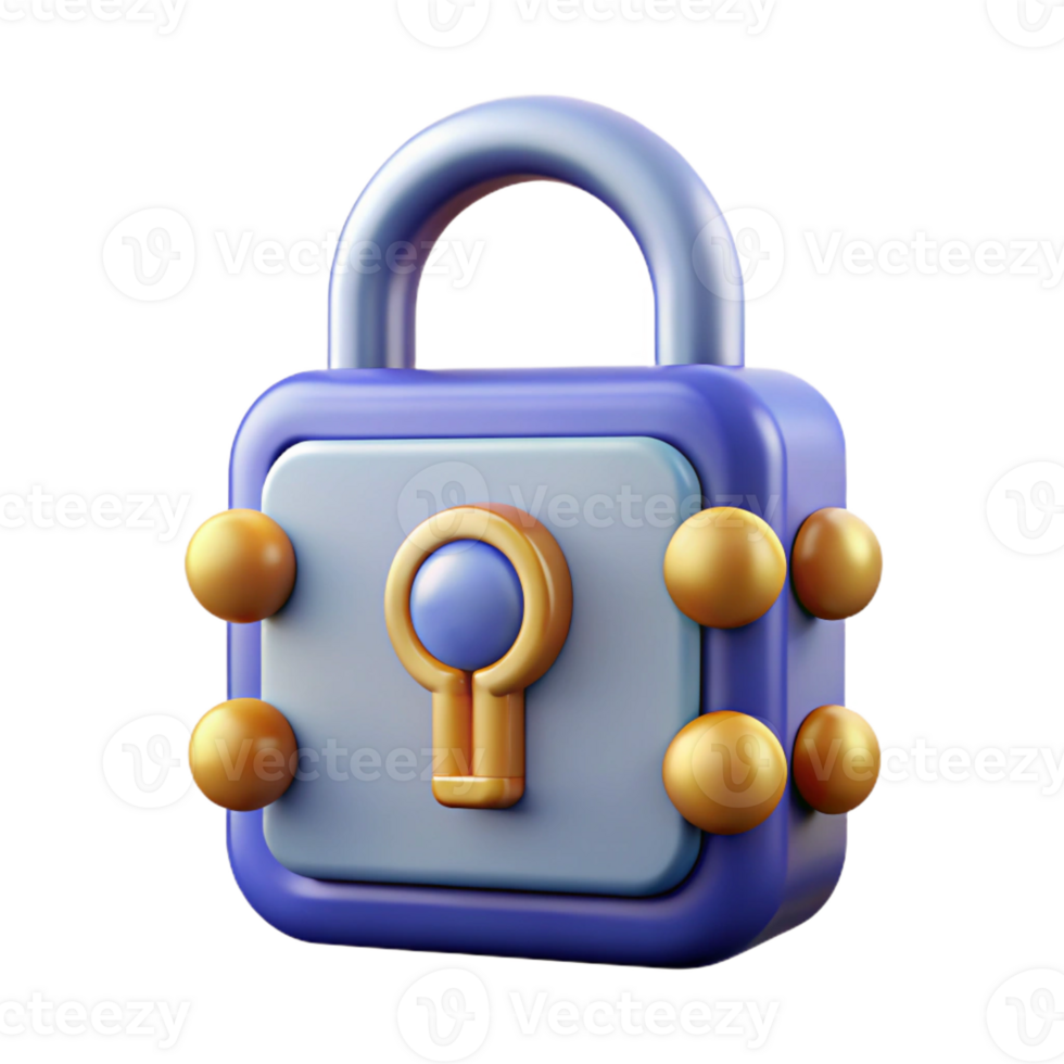 dynamic breathtaking Cybersecurity lock icon, data protection, with Transparent Background ultra HD png