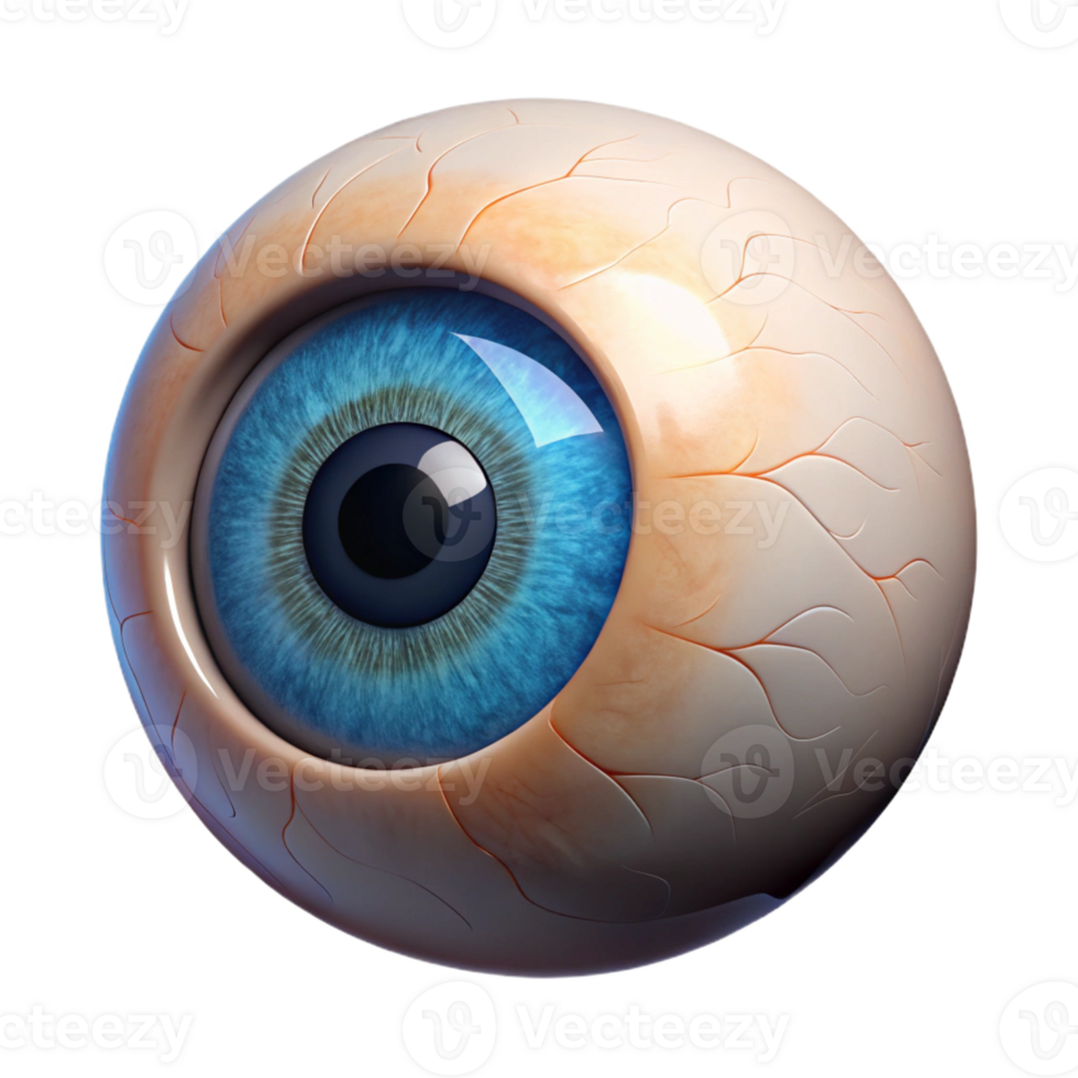 dazzling energetic abstract A single, realistic eye with intricate iris details with Transparent Background museum quality png