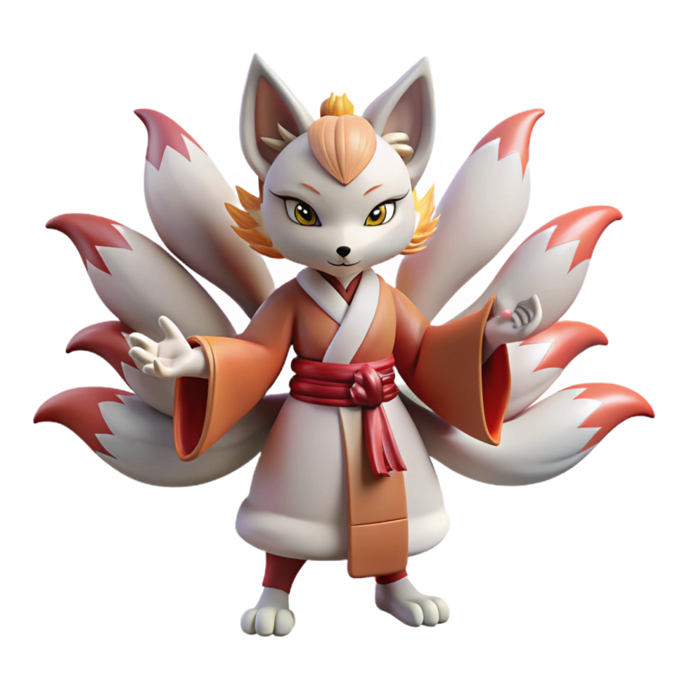 elegant creative A Benevolent Kitsune the Japanese Fox genuine png