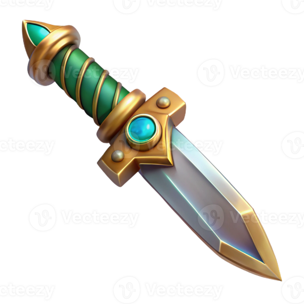 alluring elegant Photorealistic professional render, isolated cutout, ultra-detailed tribal ceremonial dagger with a jeweled hilt with Transparent Background precision png