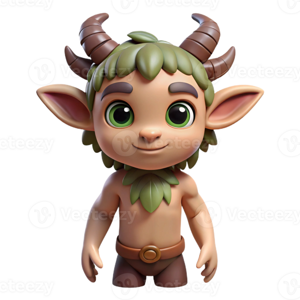 distinguished impressionist Satyr, mischievous woodland creature with Transparent Background museum quality png