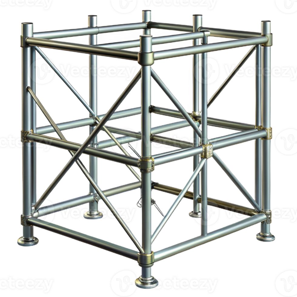 bold pristine Scaffolding metal framework structure, with Transparent Background crisp png