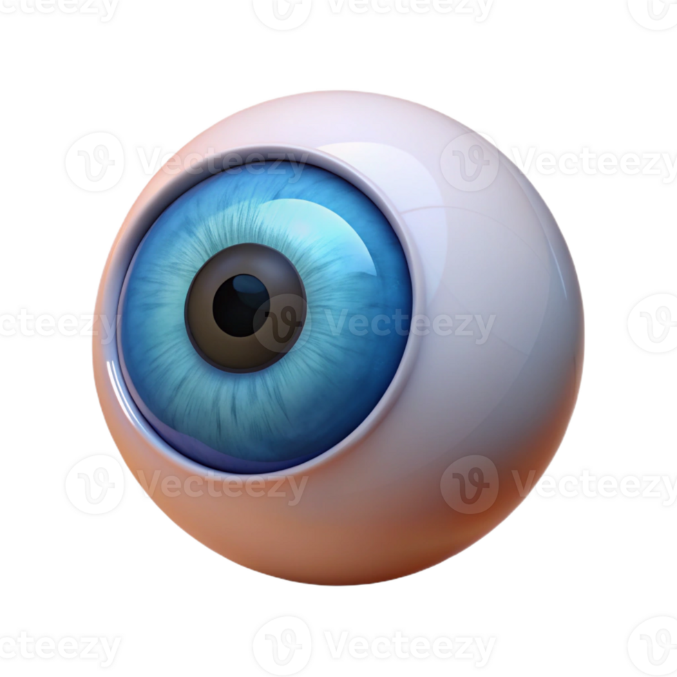 bold serene Professional render, hyper-specific, isolated cutout of a single Cyclops eye, intensely detailed iris with Transparent Background masterfully captured png