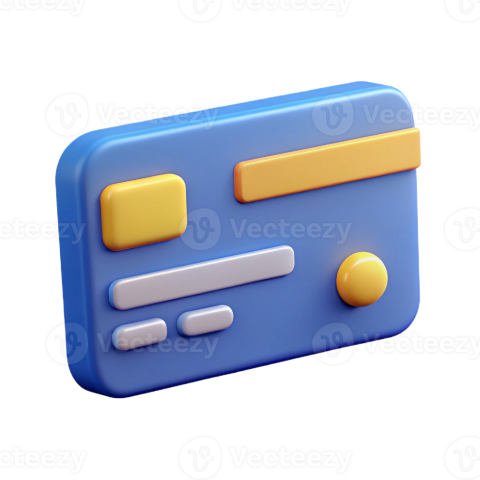 alluring distinctive A single, stylized credit card icon with Transparent Background png