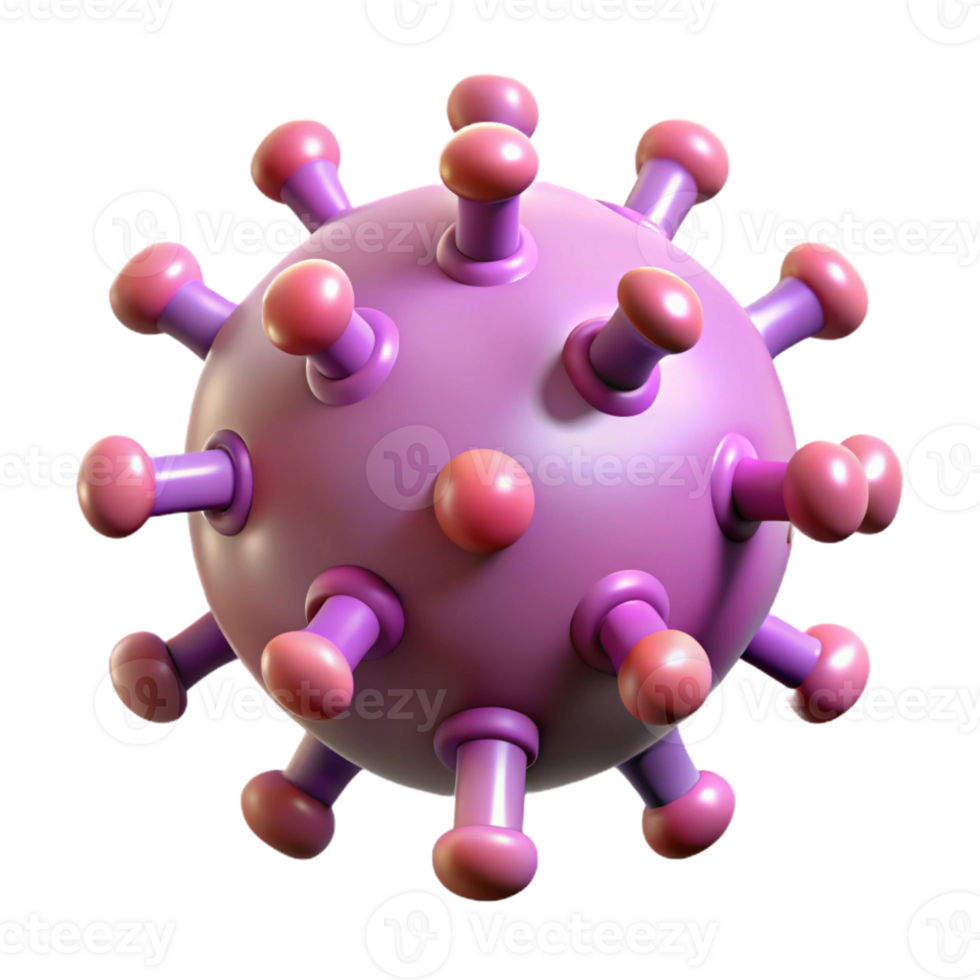 extraordinary bold futuristic A stylized virus particle with spiky protrusions with Transparent Background studio quality png