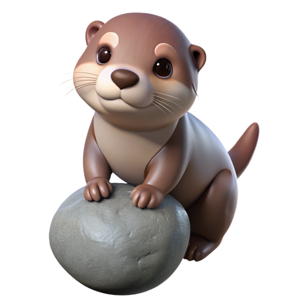 impressive modern A Playful Otter Pup Balancing a Smooth high quality png