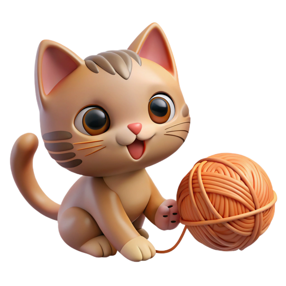 wonderful abstract A Playful Kitten Batting at a Ball of 4K png