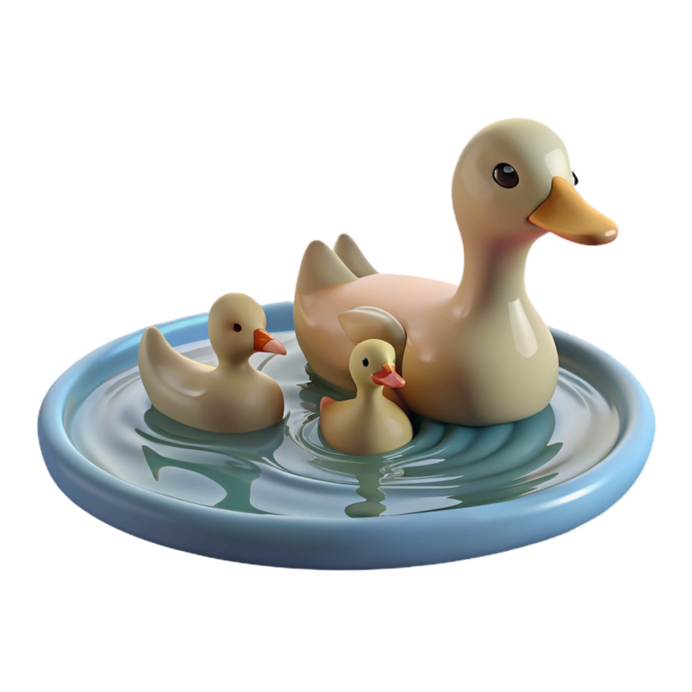 extraordinary modern A Family of Ducks Swimming in a Pond premium png
