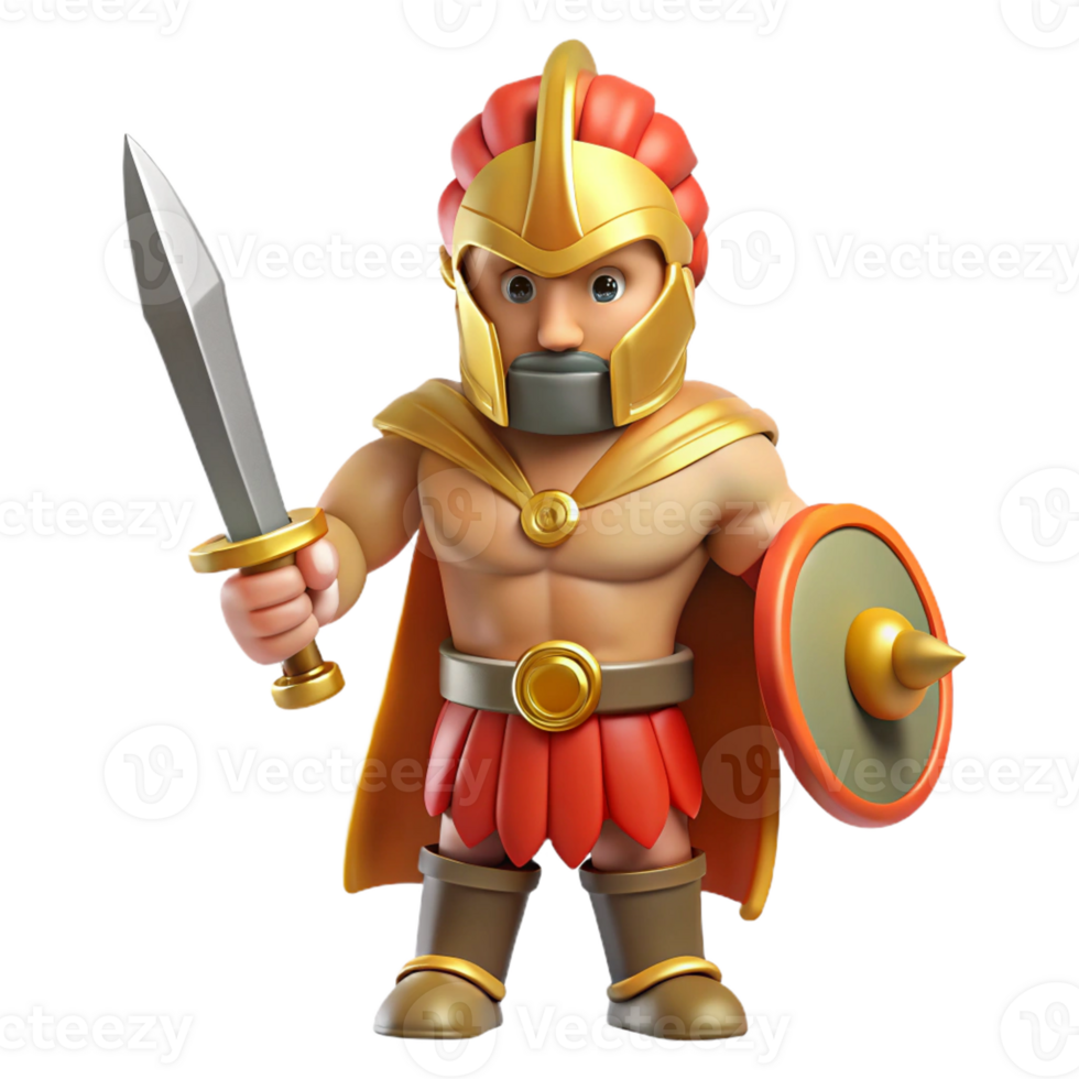 ethereal dazzling Ares, God of War, holding sword, with Transparent Background studio quality png