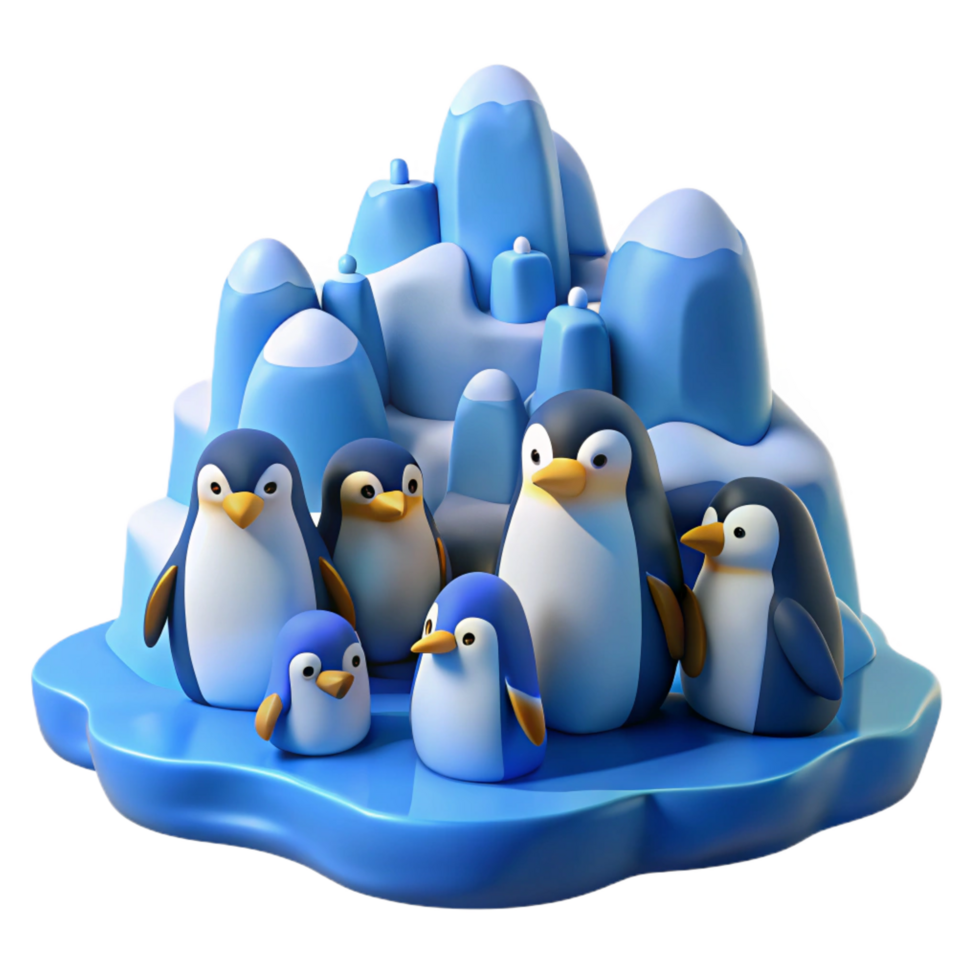 stunning creative A Group of Penguins Huddled Together on a professional png