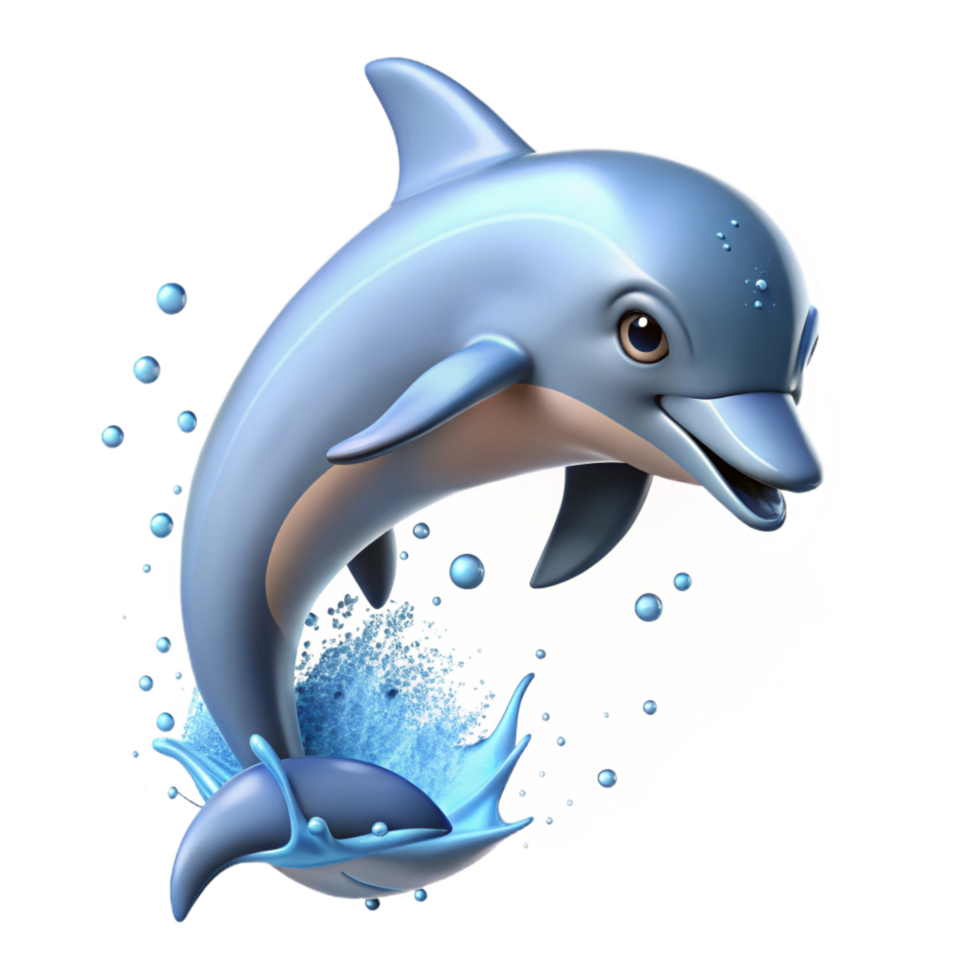 dramatic minimalist A Playful Dolphin Leaping out of the authentic png