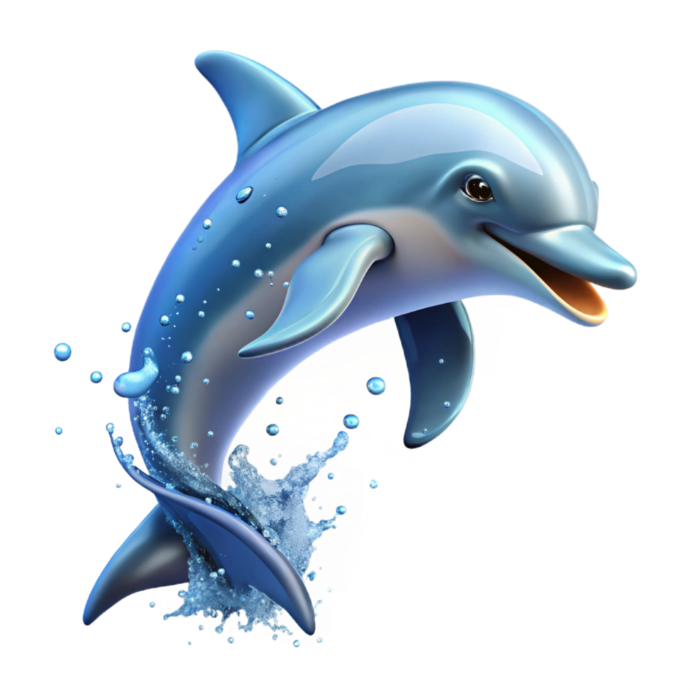 beautiful rustic A Playful Dolphin Leaping out of the 4K png