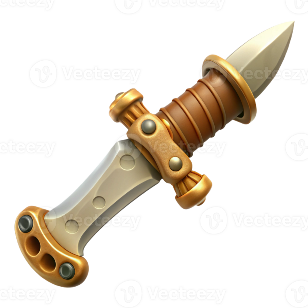 exceptional elegant Steampunk knife with a serrated blade and a bone handle with Transparent Background gallery standard png
