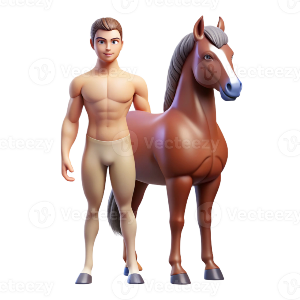 breathtaking exceptional Centaur, half-human, half-horse, with Transparent Background png