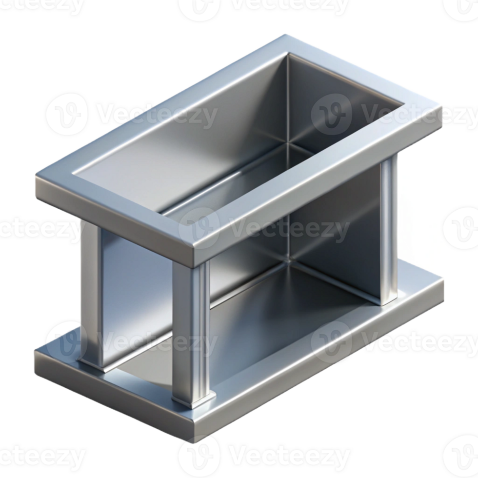 exceptional nordic Professional render, hyper-specific, isolated cutout of a single, stainless steel structural beam with Transparent Background ultra HD png