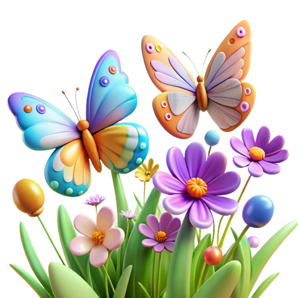 dramatic contemporary A Group of Butterflies Fluttering Around detailed png
