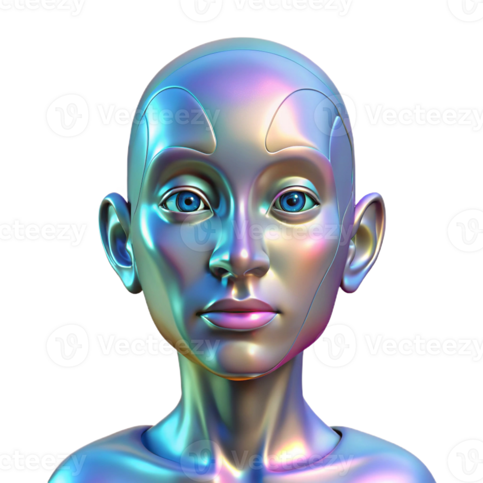 distinctive minimalist Holographic projection of a human face, detailed features, emotive expression with Transparent Transparent Background high resolution png