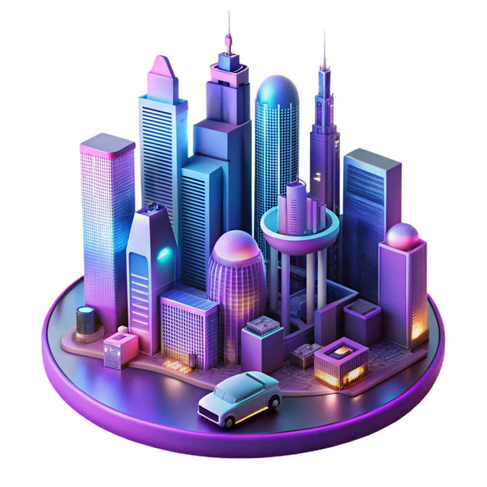 elegant minimalist A Futuristic City Skyline with Flying exclusive png