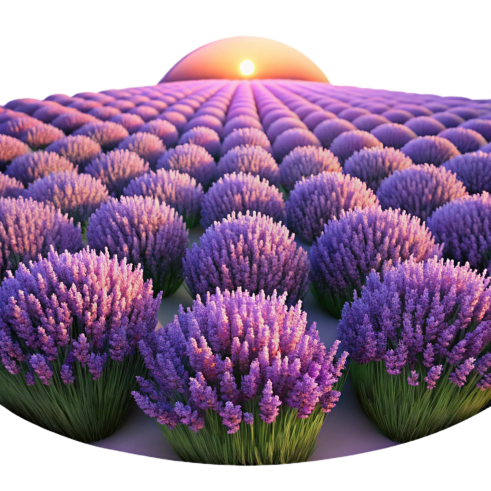 beautiful abstract A Field of Lavender Flowers at Sunset 4K png