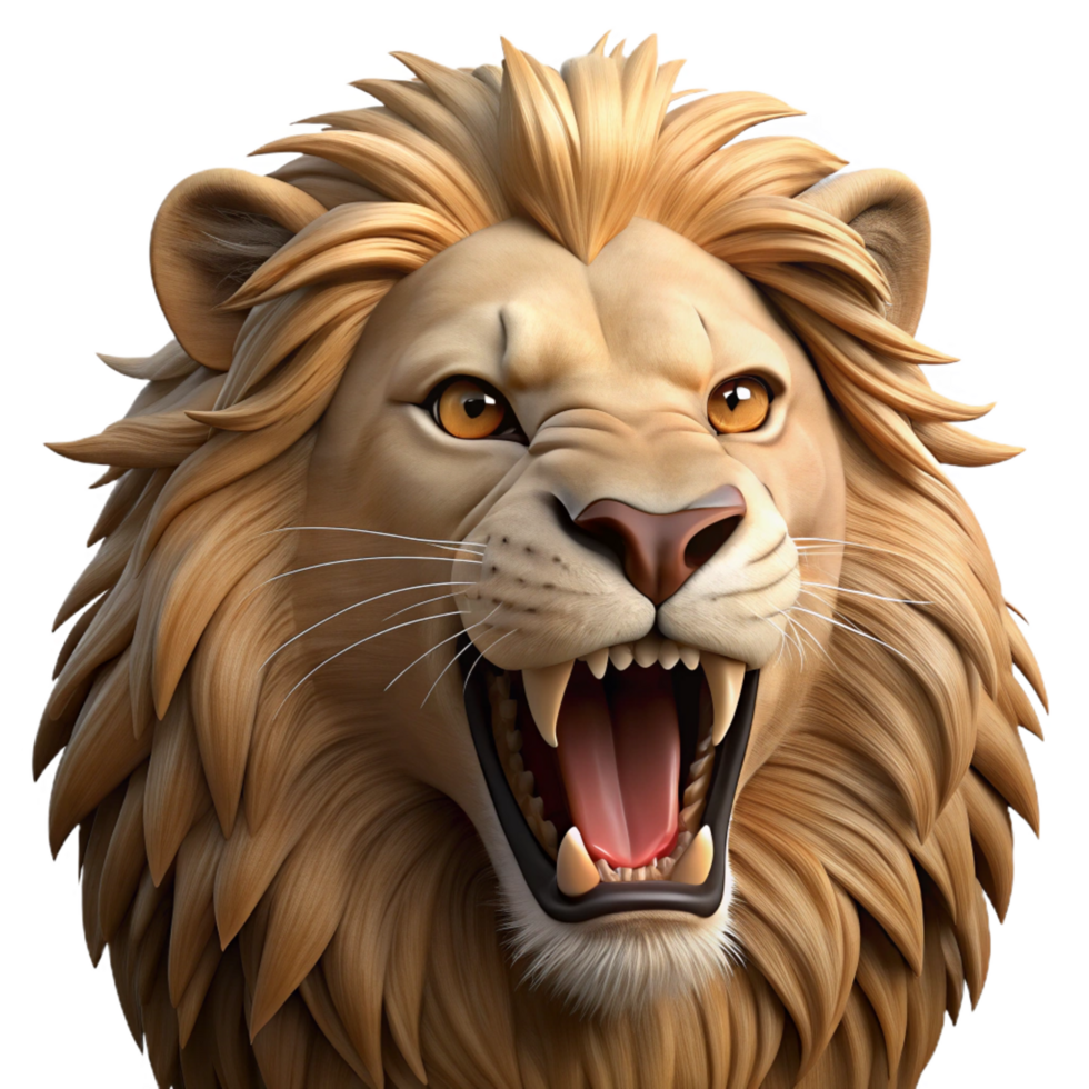 beautiful creative A Roaring Lion Close Up Portrait high resolution png