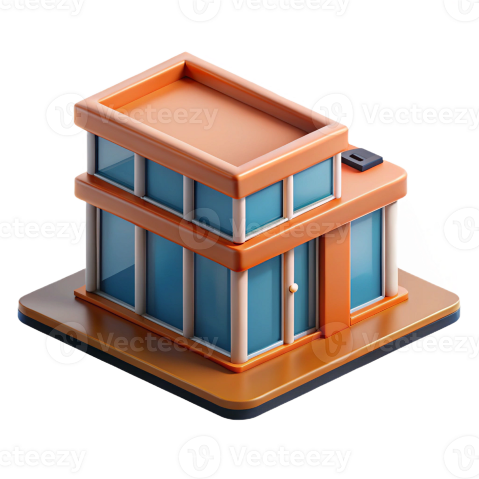 breathtaking tropical Concept art style, isolated cutout of a single, self-assembling, modular building unit with Transparent Background high quality png