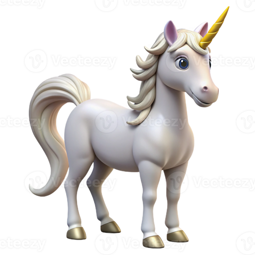 dazzling gothic A mythical unicorn, pure white coat, spiraling horn with Transparent Background professional png