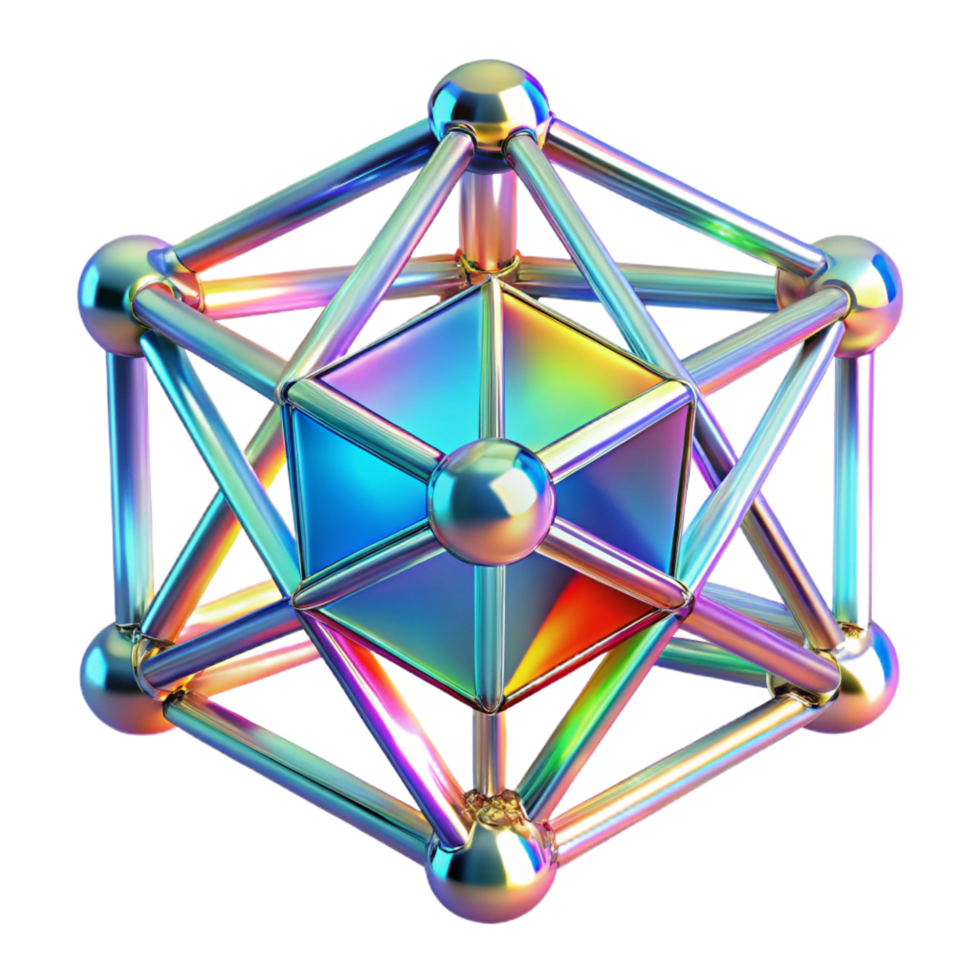 serene modern A Network of Interconnected Crystalline professional png