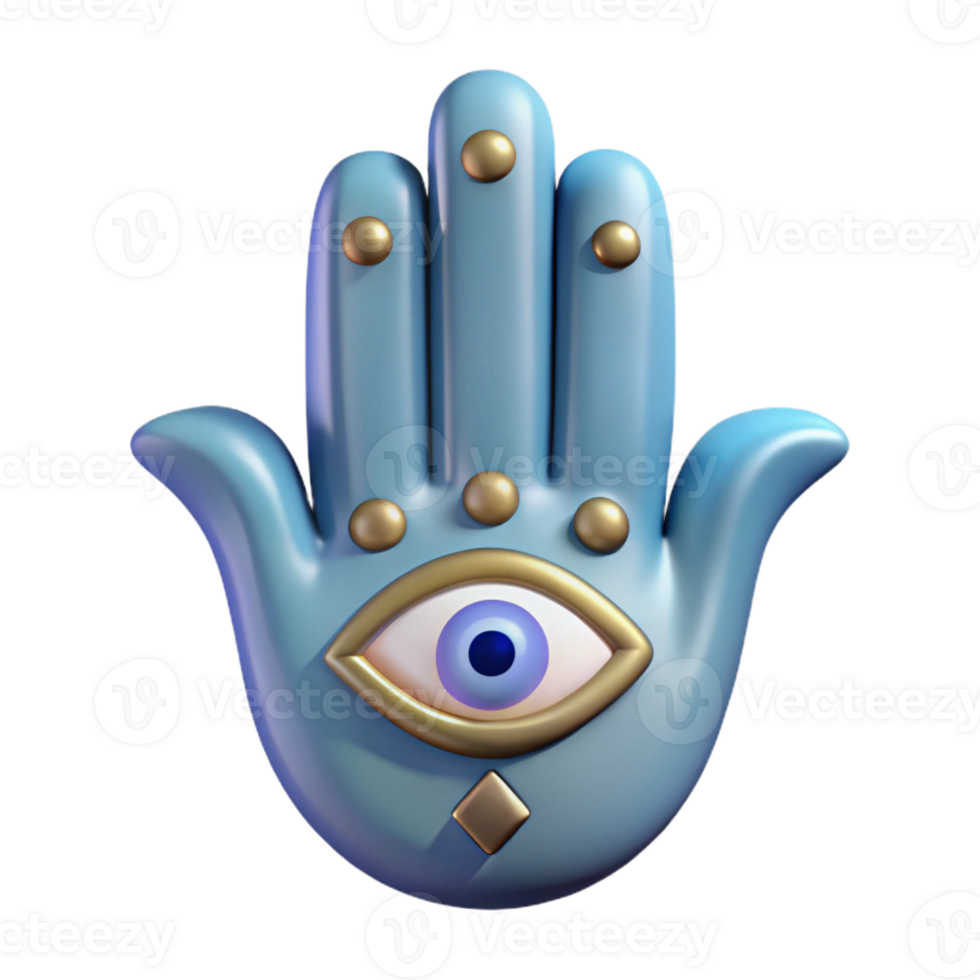 bold immaculate Hamsa Hand, protective amulet, with Transparent Background ultra HD png