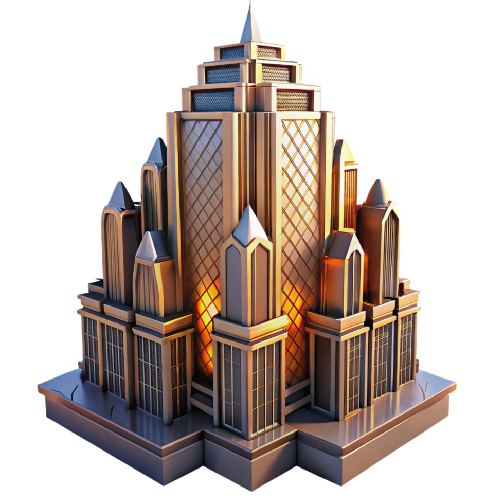 magnificent creative Art Deco Skyscraper Intricate Geometric genuine png