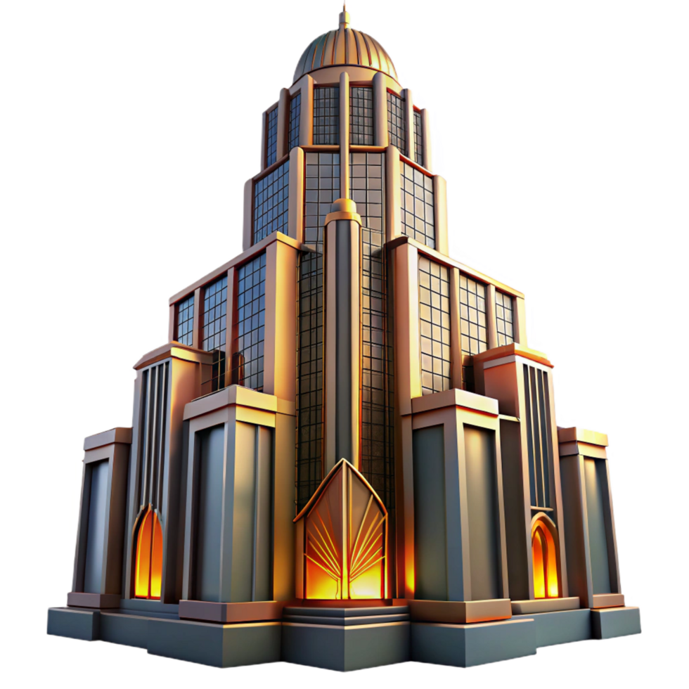 beautiful creative Art Deco Skyscraper Intricate Geometric original png