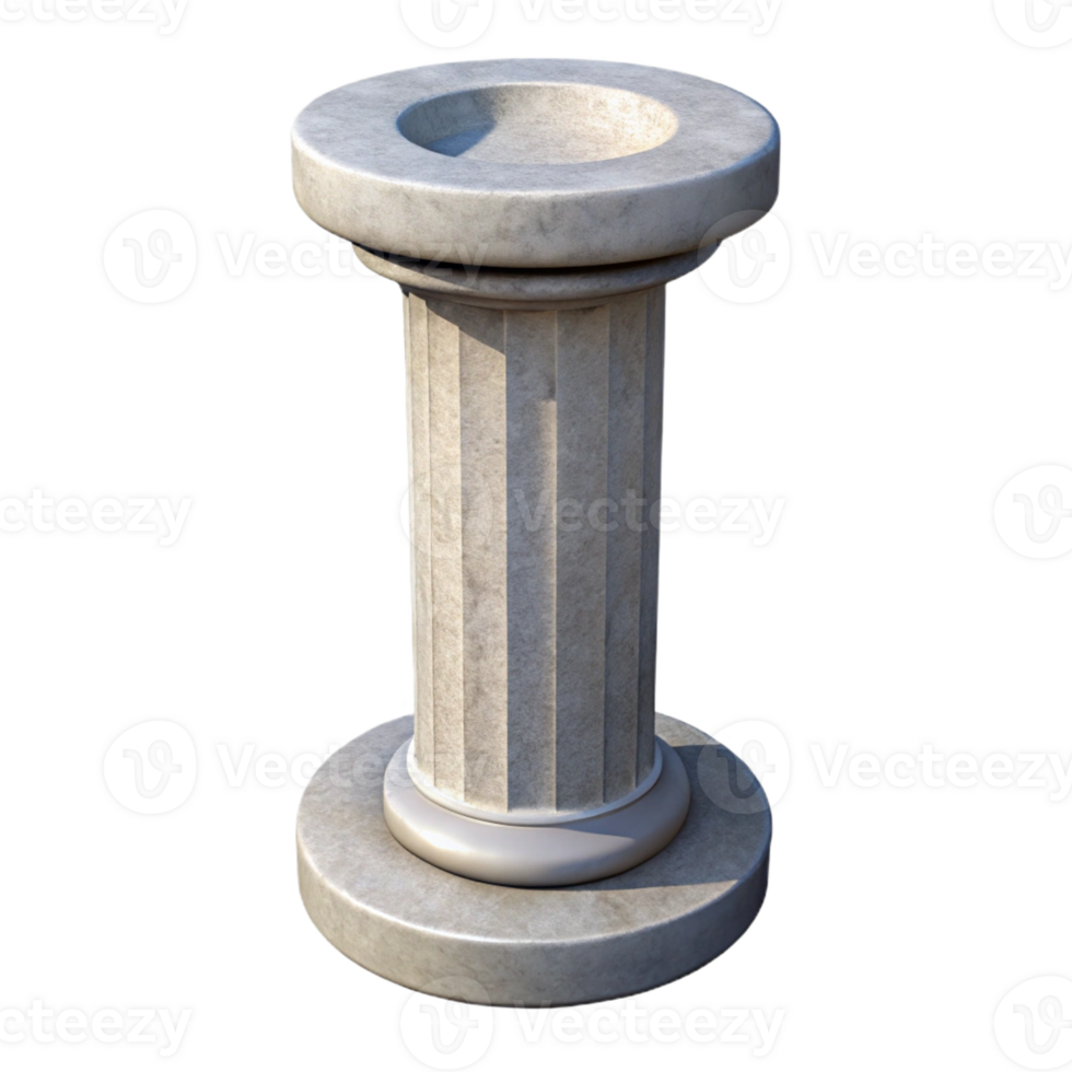 dazzling artistic Professional render, hyper-specific, isolated cutout of a single, reinforced concrete column with Transparent Background crisp png