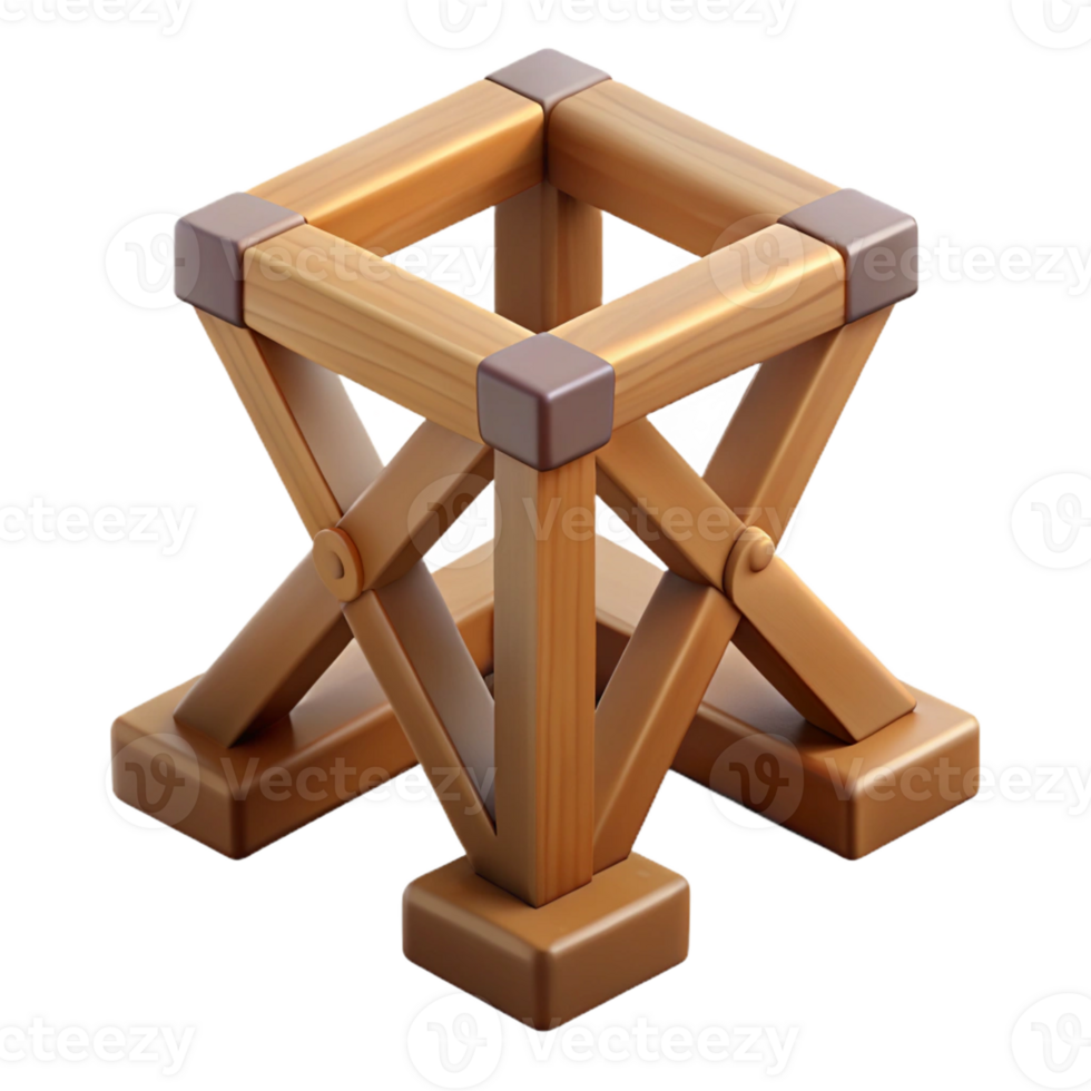 dazzling dreamy vintage Hyper-specific professional render of a single, Tudor style, oak timber frame joint Isolated cutout with Transparent Background sharp png