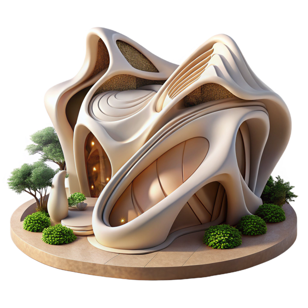 magnificent minimalist Organic Architecture Flowing Lines high quality png