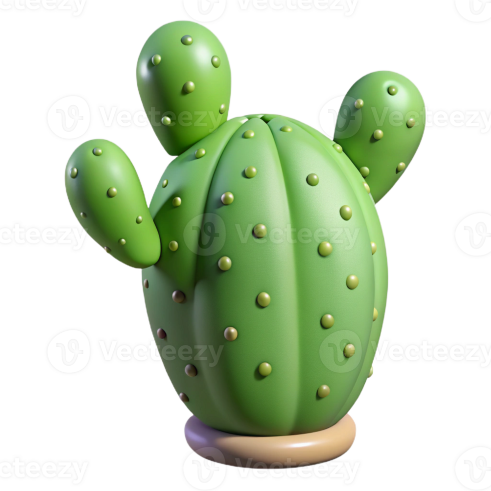 exquisite geometric Cactus, prickly pear, single pad with Transparent Background impeccable png
