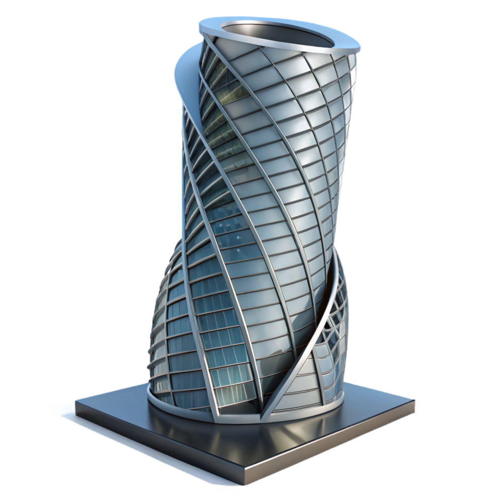 stunning contemporary Conceptual Skyscraper Twisting Form professional png