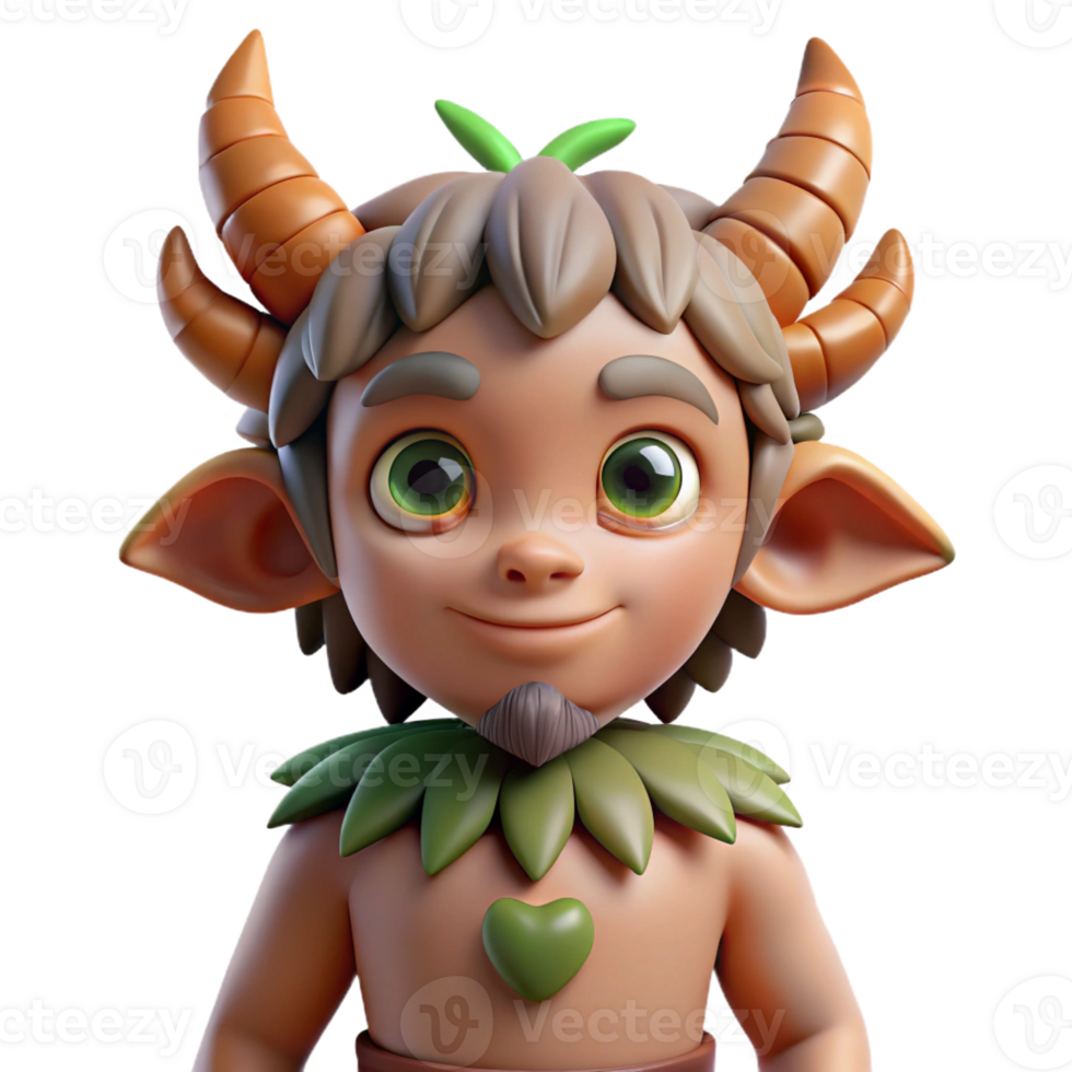 energetic impressive Satyr, mischievous woodland deity, with Transparent Background high quality png