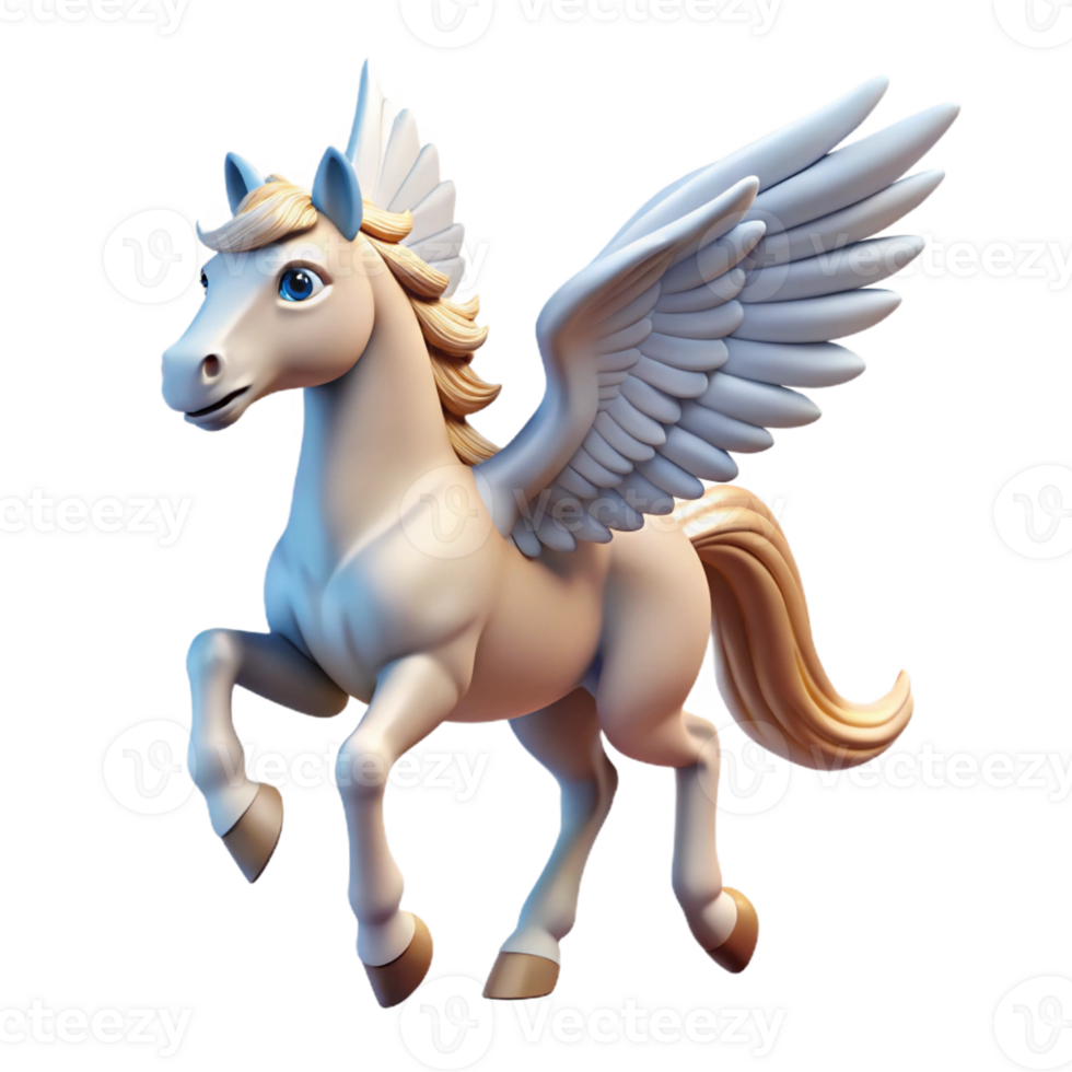 dreamy striking Pegasus, winged horse, with Transparent Background original png