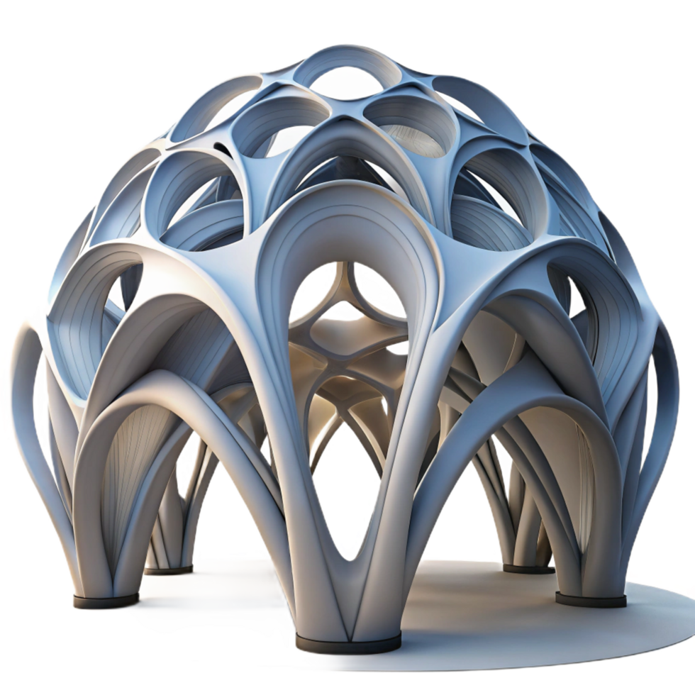 impressive abstract Parametric Pavilion Complex Curves high resolution png