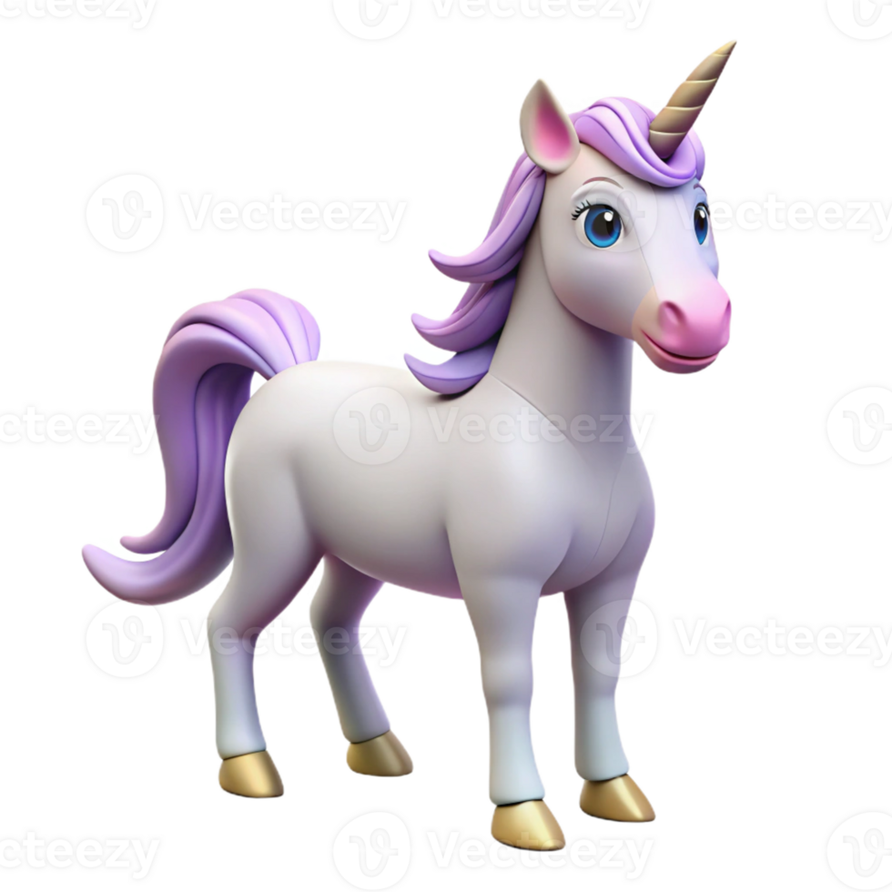 enchanting dreamy victorian Unicorn, magical horse with a single horn, with Transparent Background studio quality png