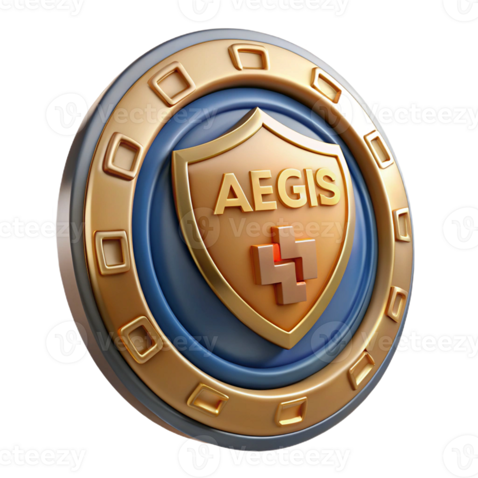 bold captivating Aegis, shield of Zeus and Athena, with Transparent Background crisp png