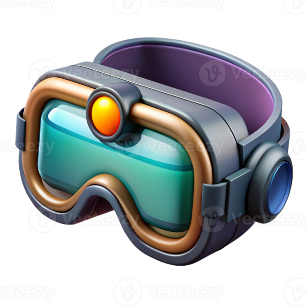 alluring creative Cyberpunk goggles with HUD display and integrated camera with Transparent Background gallery standard png