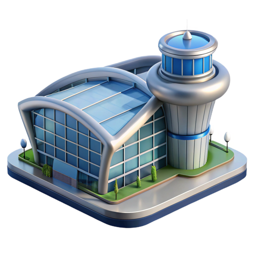 vibrant contemporary Airport Terminal Modern Architecture 4K png