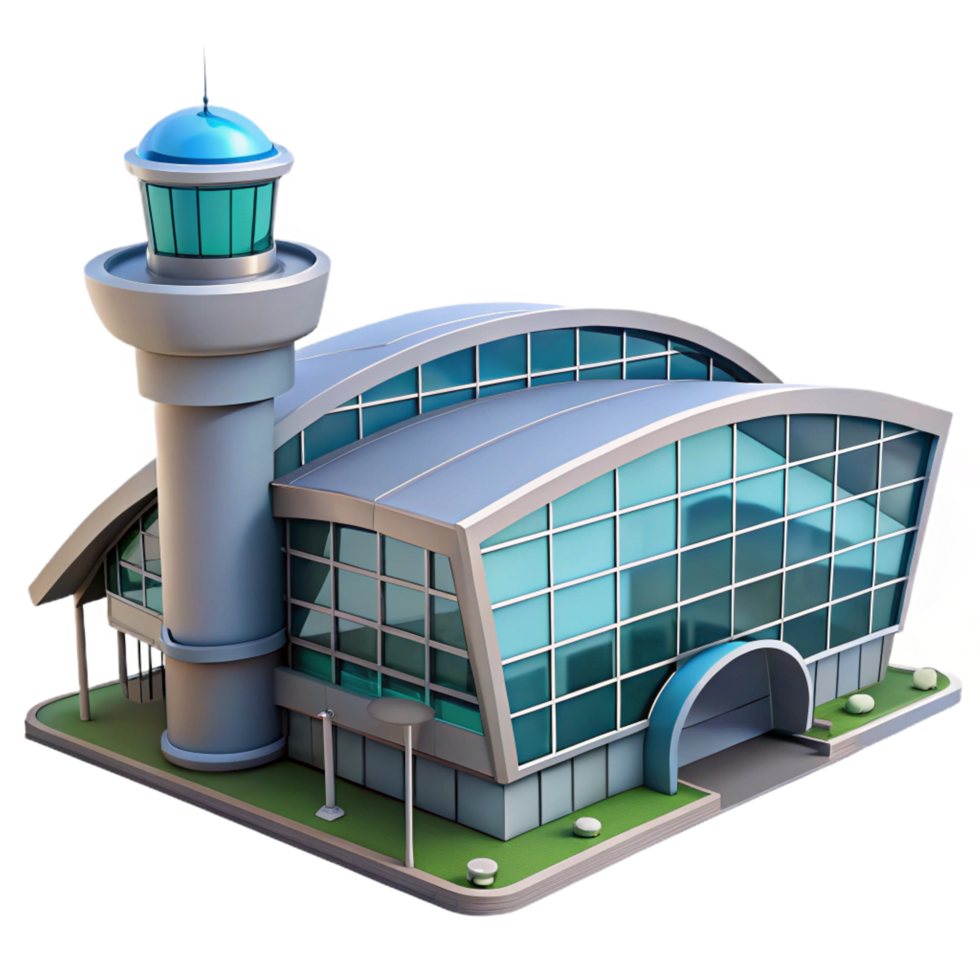 beautiful minimalist Airport Terminal Modern Architecture premium png