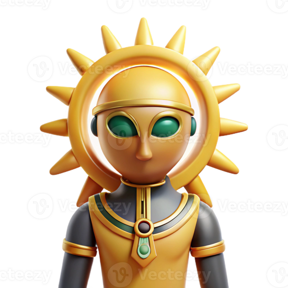 bold impressive Ra, Egyptian sun god, with Transparent Background refined png
