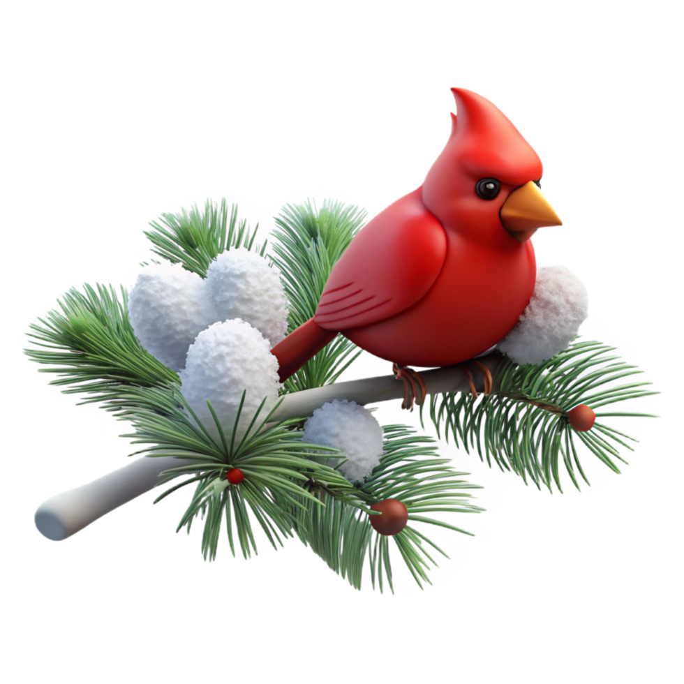 elegant vintage A Snow Covered Pine Branch with a Single high quality png
