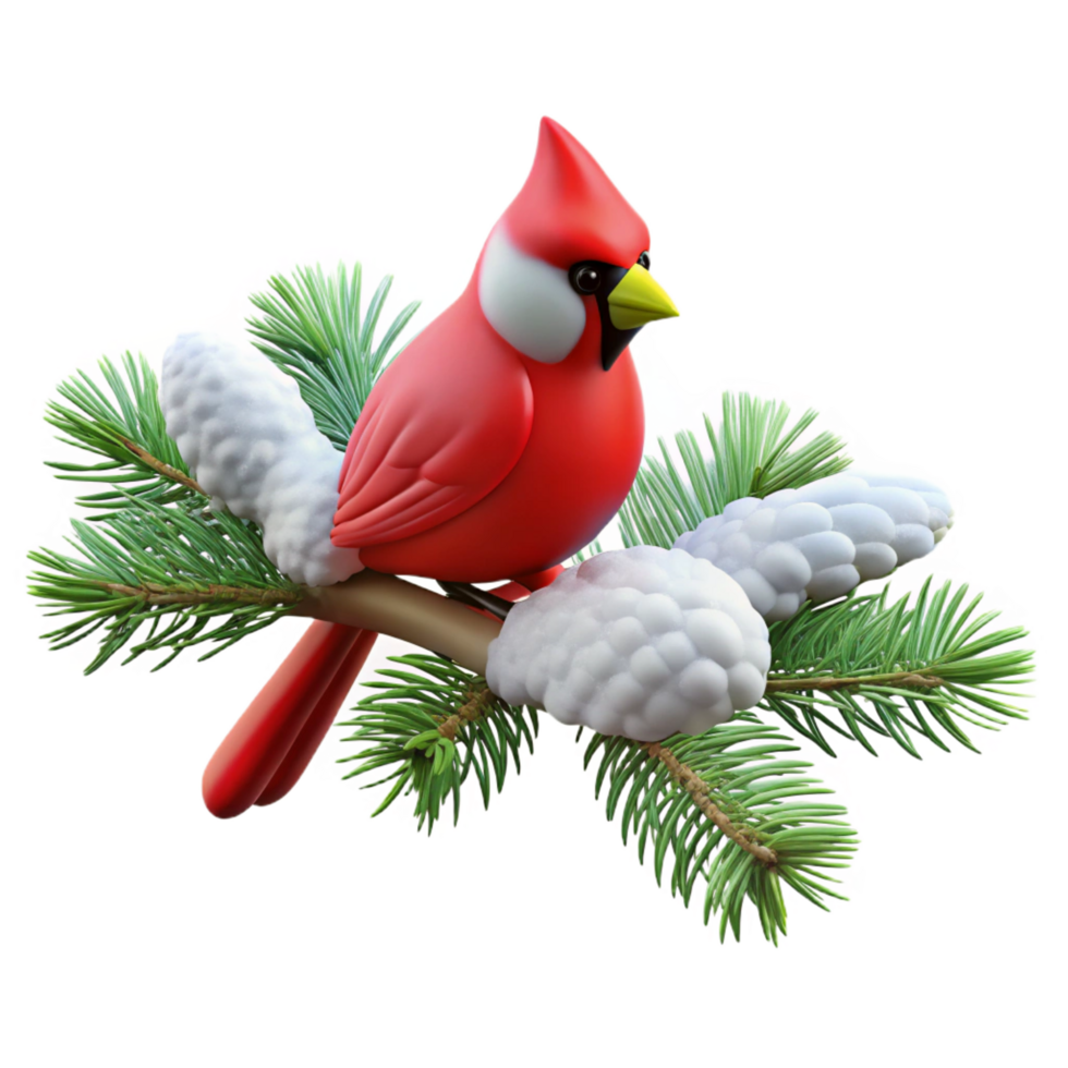 serene traditional A Snow Covered Pine Branch with a Single professional png
