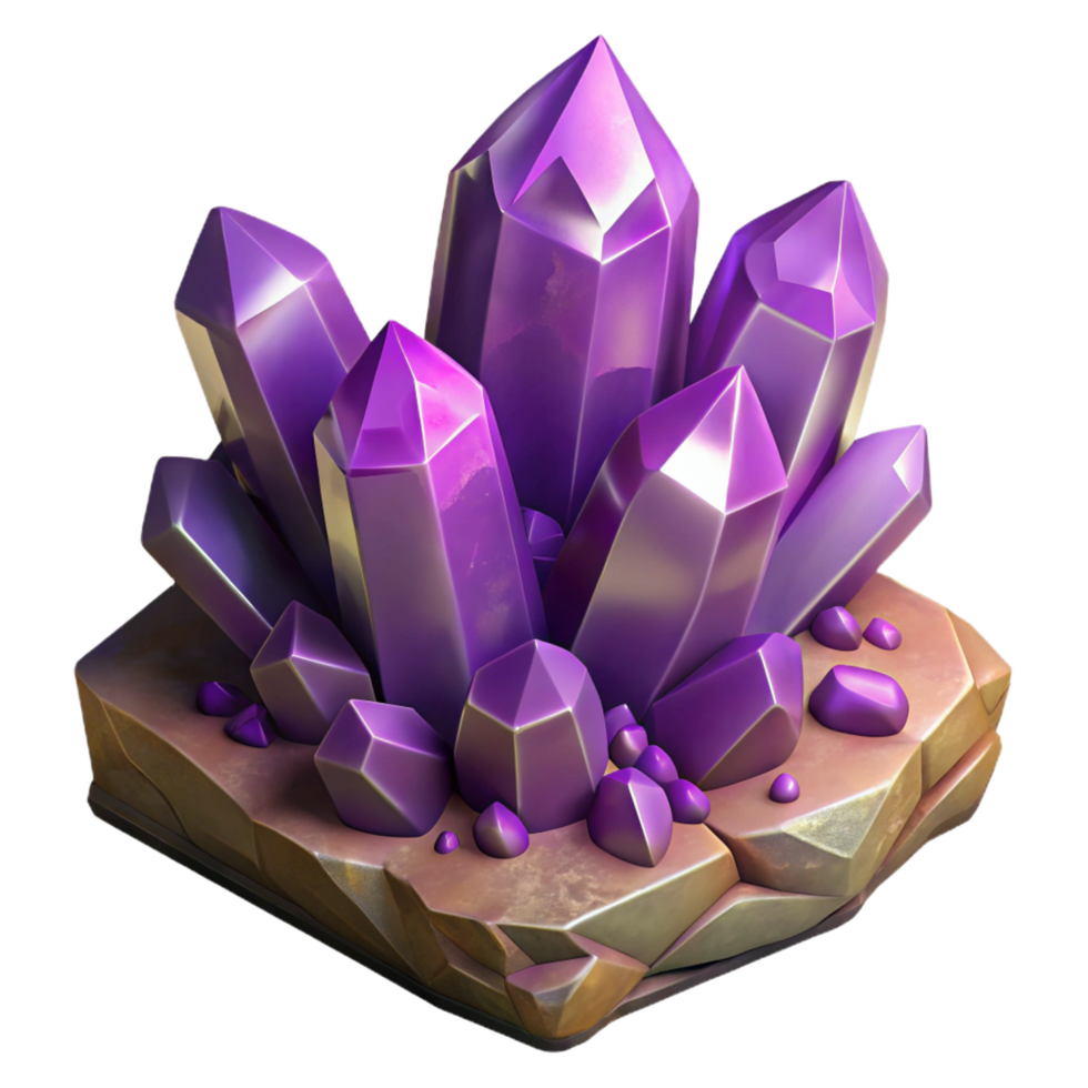 vibrant contemporary A Cluster of Amethyst Crystals Growing on original png