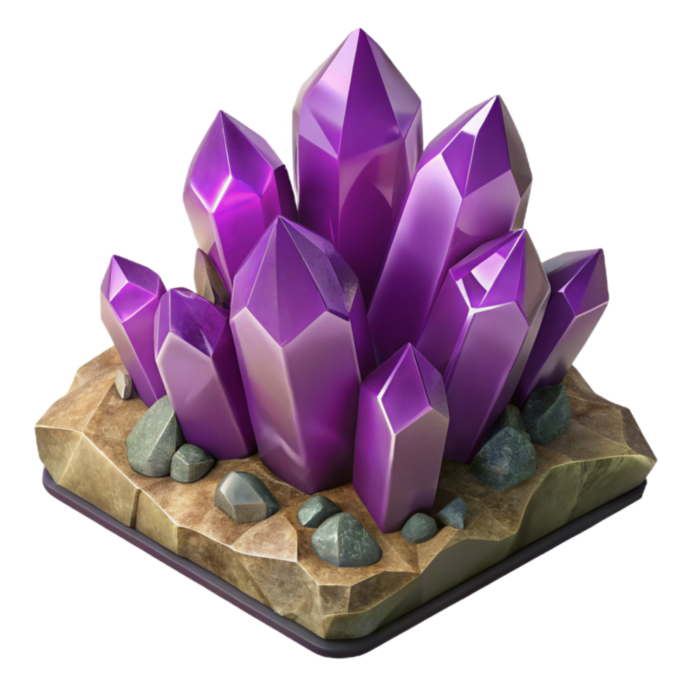 impressive contemporary A Cluster of Amethyst Crystals Growing on premium png