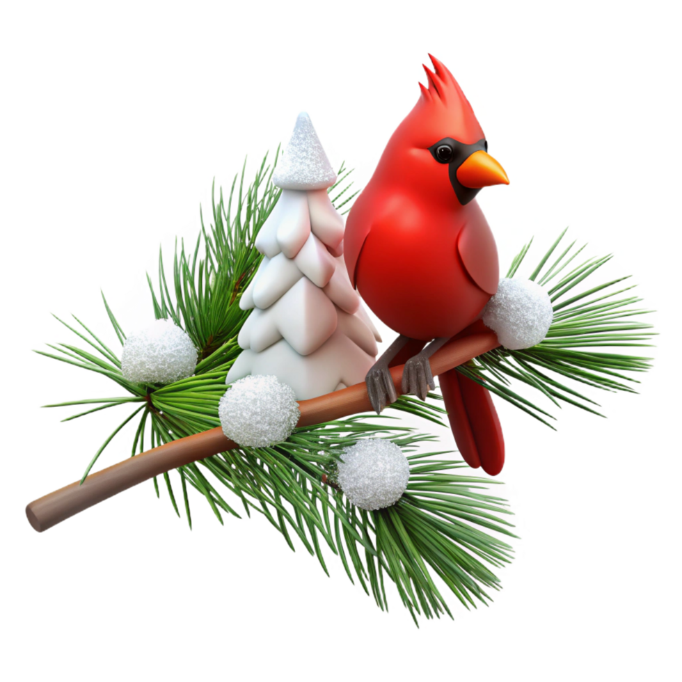 vibrant minimalist A Snow Covered Pine Branch with a Single premium png