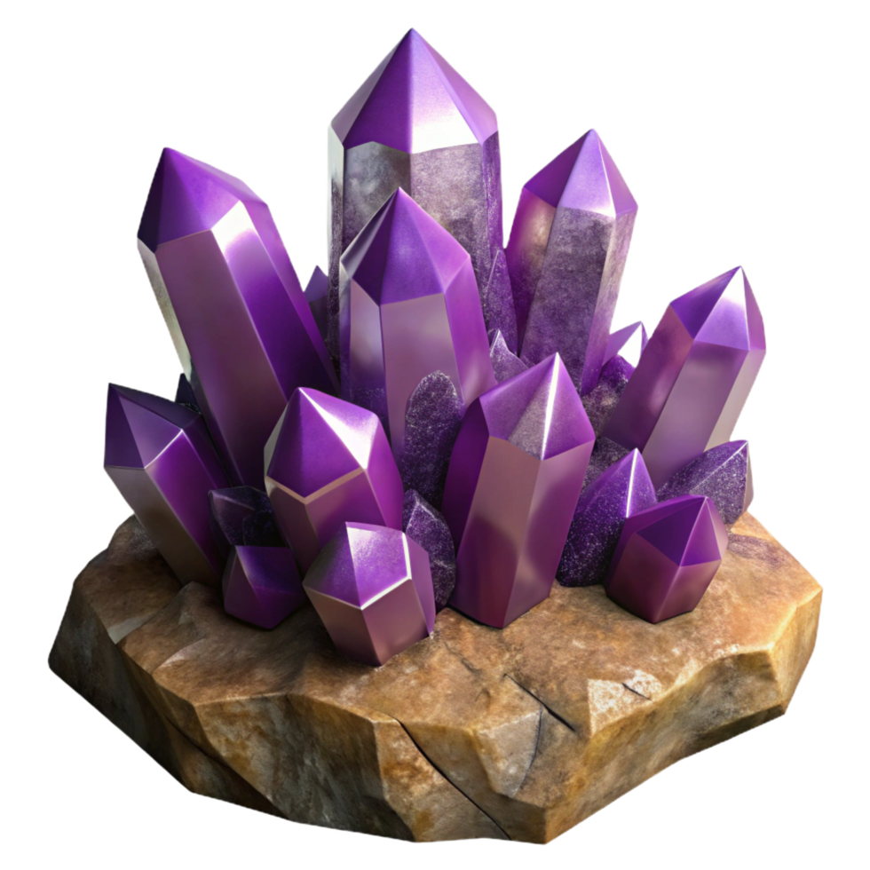 extraordinary modern A Cluster of Amethyst Crystals Growing on genuine png